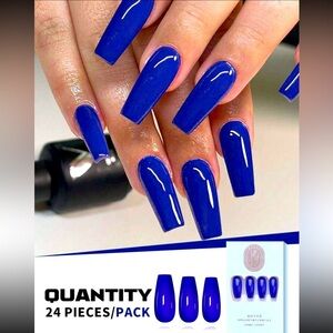 True Blue Coffin 24 Piece Press On Nails 💅🌟